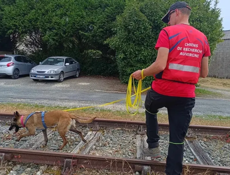nos équipes Vincent et Upsya-A.C.R.A-Association Chiens de Recherche Auvergne-Recherche en milieu naturel-Formation de chiens-Urgences-assistance-personnes disparues-secours-1
